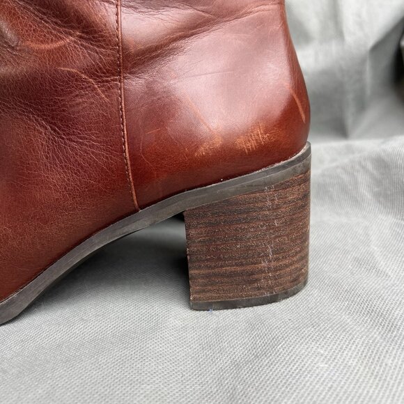 Enzo Angiolini Size 9.5 Ankle Boots Konak Shoes Leather Brown Red Jizelle - Picture 8 of 12